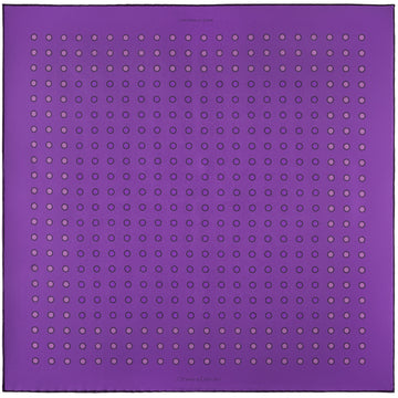 'Luna' Polka Dot Silk Pocket Square in Purple & Lilac (42 x 42cm)