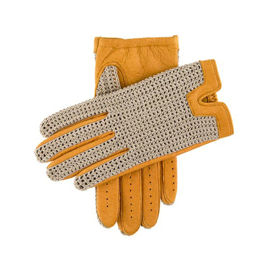 Crochet Back Peccary Leather Gloves
