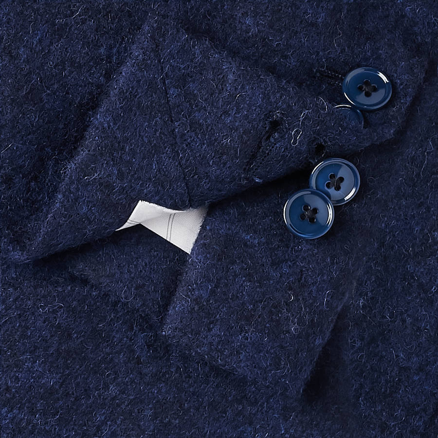Navy Melange Unstructured Baby Alpaca Sport Coat