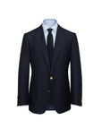Navy Doeskin Blazer with Brass Buttons