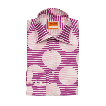 Pink Abstract Print Silk Shirt