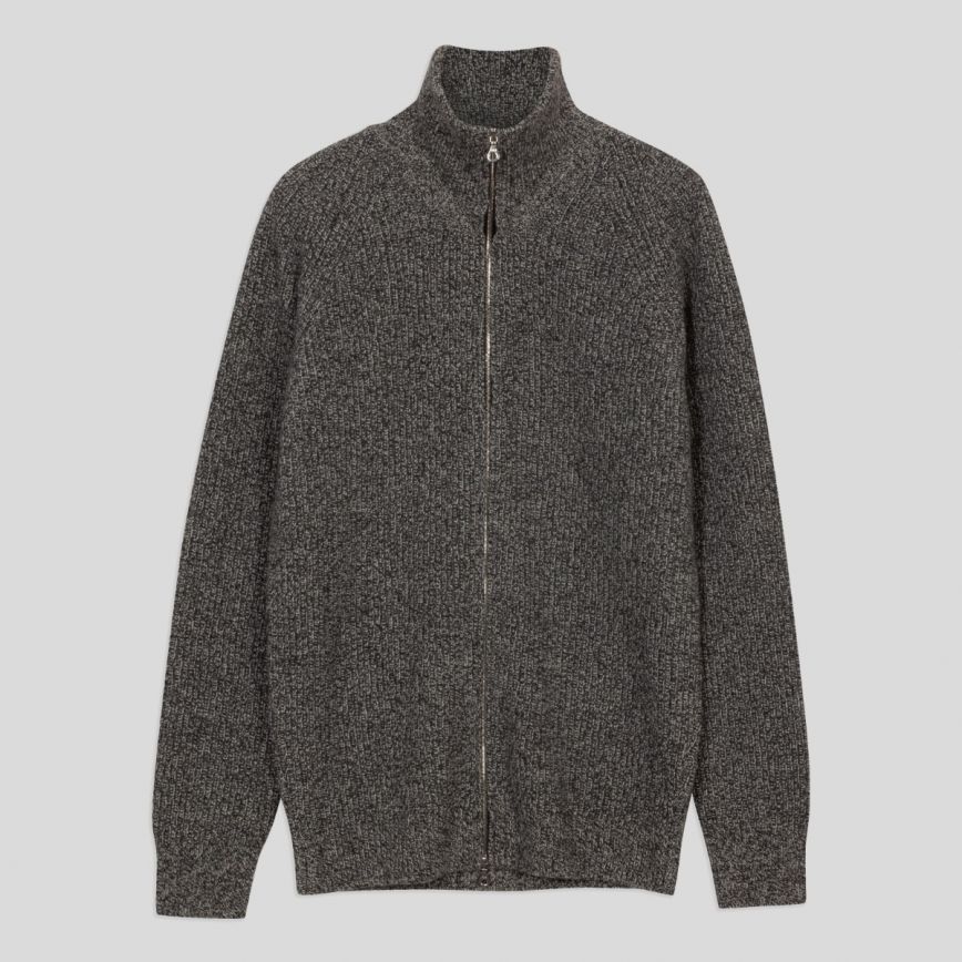 Thatch Recycled Cashmere and Merino Wool Zip-Up Cardigan